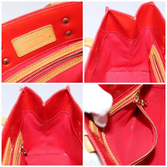 LOUIS VUITTON Monogram Vernis Reade PM Hand Bag Red Rouge - Picture 13 of 15